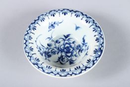 A WORCESTER CIRCULAR PATTY PAN, Peony Pattern, Circa 1770. 4.25ins diameter.