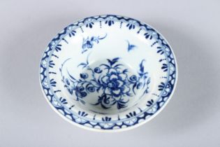 A WORCESTER CIRCULAR PATTY PAN, Peony Pattern, Circa 1770. 4.25ins diameter.