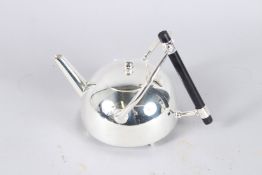 A CHRISTOPHER DRESSER DESIGN CIRCULAR TEAPOT.