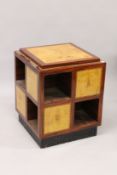 A GOOD INLAID SQUARE UNIT with open shelves. 2ft 5ins wide x 2ft 4ins high.