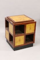 A GOOD INLAID SQUARE UNIT with open shelves. 2ft 5ins wide x 2ft 4ins high.