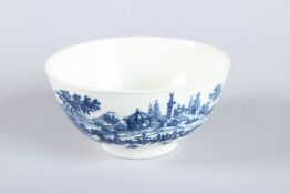 A WORCESTER CIRCULAR BOWL, 4.75ins diameter, Circa 1775 - 1785. The European Landscape Group.