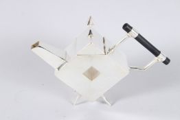 A CHRISTOPHER DRESSER DESIGN DIAMOND SHAPED WITH HOLE TEAPOT.