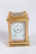 A MINI SEVRES DESIGN MULTI-DIAL CARRIAGE CLOCK. 3.5ins.
