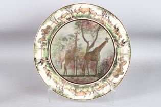 A ROYAL DOULTON AFRICAN SERIES CHARGER "GIRAFFES" A6366. 13ins diameter.