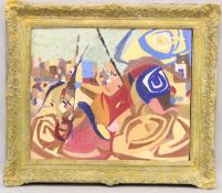 20th CENTURY SCHOOL Abstract composition. Oil on board, 50.5 x 60cms.