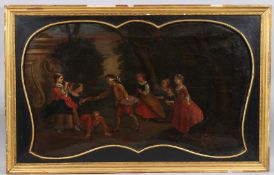 CONTINENTAL SCHOOL (18TH CENTURY) Scene of dancers and musicians with Commedia dell'arte