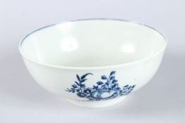 A WORCESTER CIRCULAR BOWL, 6ins diameter, Circa 1775. Fruit and Flowers.
