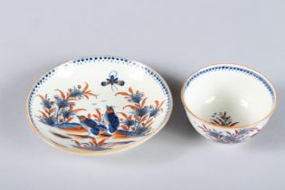 A WORCESTER TEA BOWL AND SAUCER, "The Two Quails", Circa 1775. 2004 GIRTON LOAN EXHIBITION.