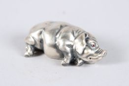 A RUSSIAN SILVER PIG. 2.5ins long. Marks Head 84. I.P. & Faberge. 45grams.