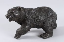 A GOOD BRONZE BROWN BEAR 13ins high.