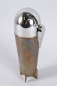 A PLATED ZEPPELIN COCKTAIL SHAKER.