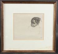 JAMES HENRY DOWD (1883-1956) A black child, etching, signed in pencil, 15 x 17cm