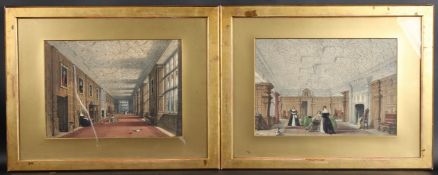 JOSEPH NASH (1808-1878) Stately home interiors, two chromolithographs, 29 x 42cm and 29 x 41cm