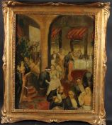 EARLY 20TH CENTURY SCHOOL Cafe interior scene, oil on canvas, signed indistinctly, 60 x 50cm
