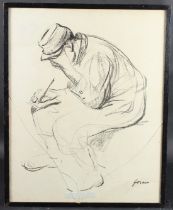 JEAN-LOUIS FORAIN (1852-1931) A soldier writing a letter, lithograph, 62 x 49cm