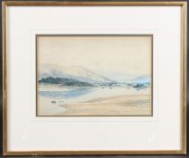 HERBERT J AUSTIN Mountain landscape with lake view, watercolour, 17 x 24.5cm