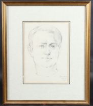 PETER WARDLE (1929-2016) Portrait of a man. pencil drawing, signed and inscribed Ibiza 1977, 25 x