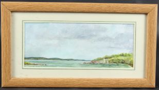 JEAN REDDEN (20TH CENTURY) 'Across Wigtown Bay from Carrick' acrylic, signed with initials,