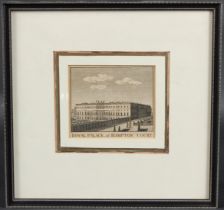 18TH CENTURY SCHOOL 'Royal Palace at Hampton Court' engraving, 9 x 10cm