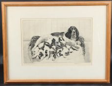 JAMES ROB. GRANVILLE EXLEY 'The Litter' etching, inscribed 'To Dorothea Short' and signed in pencil,