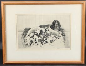 JAMES ROB. GRANVILLE EXLEY 'The Litter' etching, inscribed 'To Dorothea Short' and signed in pencil,