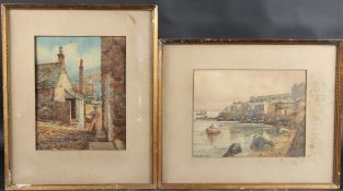 DOUGLAS PINDER (1886-1949) Two views of St Ives, Cornwall, signed and inscribed, 28.5 x 22.5cm and