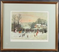 HELEN BRADLEY (1900-1979) 'Gathering Holly' limited edition colour print, signed in pencil, Fine Art