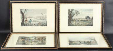 ROBERT HAVELL (1793-1878) 'Pheasant, Partridge, Wild Duck, Snipe Shooting' set of four coloured