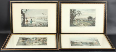 ROBERT HAVELL (1793-1878) 'Pheasant, Partridge, Wild Duck, Snipe Shooting' set of four coloured