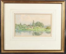 F G COLERIDGE (1840-1925) 'Goring-on-Thames' watercolour, signed, 16 x 26cm