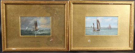 RICHARD JULIUS BIDDLE (1832-1883) Three maritime watercolours, each titled on the mount, one