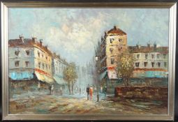 CAROLINE C. BURNETT (1877-1950) Paris street scene, oil on canvas, signed 61 x 91cm