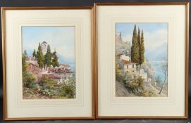 19TH CENTURY SCHOOL Views of Lake Como, Italy, pair of watercolours, one inscribed and