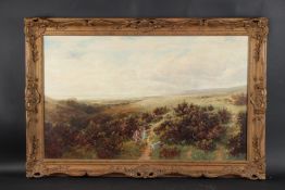 CHARLES THOMAS BURT (1823-1902) Coastal path with children playing in the gorse, oil on canvas,