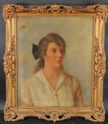 ENGLISH SCHOOL (EARLY 20TH CENTURY) Head and shoulder portrait of a woman, oil on canvas, signed