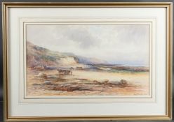 E FRANKS (19TH CENTURY) Carting seaweed at low tide, watercolour, signed and dated 1892, 29.5 x