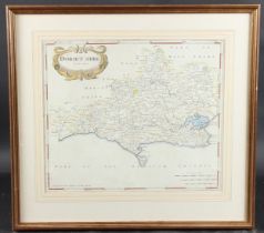ROBERT MORDEN (1650-1703) Map of Dorset Shire, coloured engraving, published by Abel Swale Awnsham