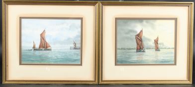 ALAN WHITEHEAD (1952-1983) Sailing boats. pair of watercolours, both signed, 14.5 x 19cm (2)