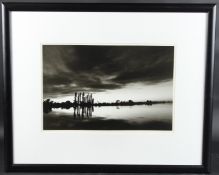POSSIBLY GERMAN SCHOOL (20TH CENTURY) Evening view of a lake, exhibition photograph, signed