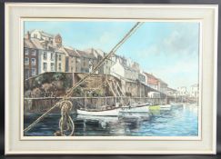 KENNETH W WATKINS (20TH CENTURY) 'The Harbour Mevagissey, Cornwall' oil on canvas, signed and