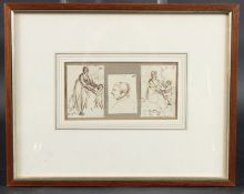 LATE 18TH / EARLY 19TH CENTURY SCHOOL Two studies of a woman and child and a side profile of a