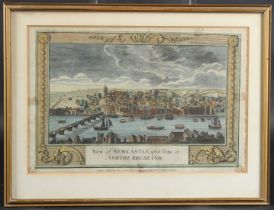 18TH CENTURY SCHOOL 'View of Newcastle Upon Tyne in Northumberland' coloured engraving, published by