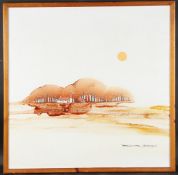 RICHARD AKERMAN (1942) Landscape with oast house, oil on canvas, signed, 75 x 76cm