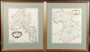 ROBERT MORDEN (1650-1703) Oxford Shire and Cambridge Shire, two hand coloured engraved maps,