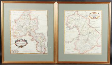 ROBERT MORDEN (1650-1703) Oxford Shire and Cambridge Shire, two hand coloured engraved maps,
