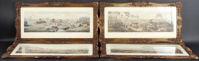 AFTER DEAN WOLSTENHOLME (EARLY 19TH CENTURY) Fox Hunting, set of four coloured aquatint prints,