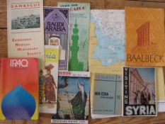 MIDDLE EAST, a group of 9 travel brochures & guides plus a map of the Arabian Gulf. (9)