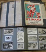 [WINTER SPORTS] An album of winter sport photos & an album of ice hockey ephemera (2).