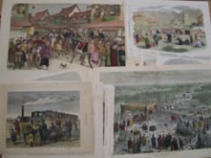 [HONG KONG & CHINA] Over 50 woodcut engravings of Hong Kong & China, 19th century, some hand-col'